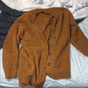 Fluffy button up sweater